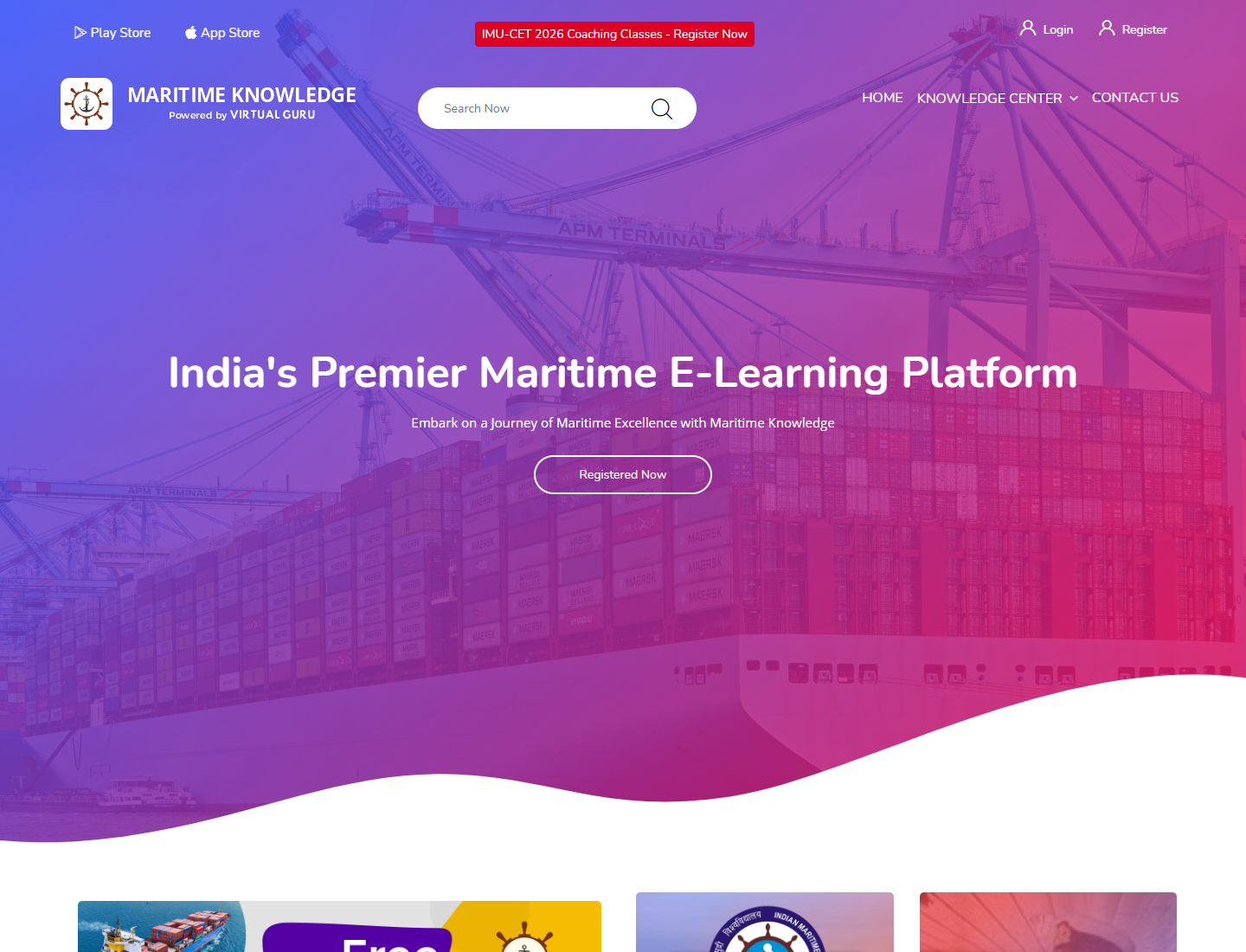 Maritime Knowledge platform homepage screenshot
